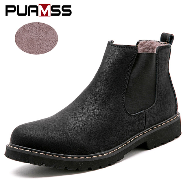 Men Boots Shoes 2018 New Winter Male Chelsea Boots for Men Leather .
