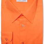 Biagio Men's 100% Cotton Solid Burnt Orange Dress Shirt w .
