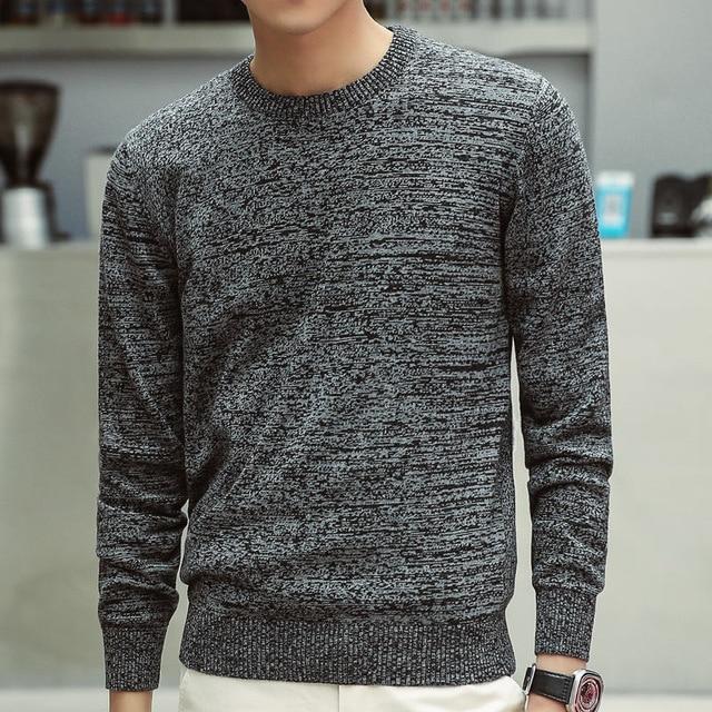 Men Sweaters Autumn Winter Fashion Casual Slim Fit Cotton Knitted .