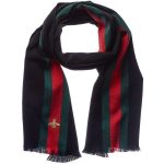 Gucci Web Wool, Cashmere, & Silk-Blend Scarf ($380) ❤ liked on .