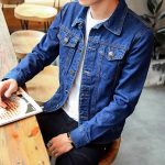 Spring Mens Denim Jacket Couple Motorcycle Jacket Trend Young .