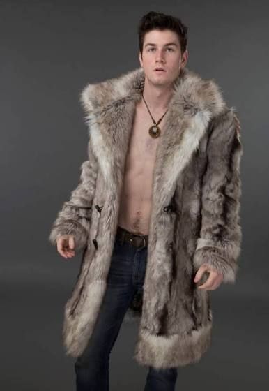 men faux fur coat full-length | Faux fur coat men, Mens fur coat .