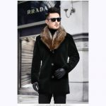 Men's Parka Faux fur Coat Trench Woolen Jacket Overcoat Outerwear .