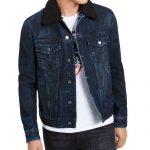 GUESS Men's Fleece Collar Denim Jacket & Reviews - Coats & Jackets .