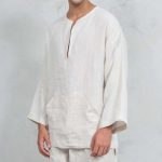 Online Shop 2019 Autumn New Men's Loose Linen Shirts Male Solid .