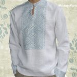 MEN LINEN SHIRT with Embroidery, 100 linen shirt, Long sleeve .