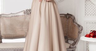 Apricot Plain Pleated Round Neck Elegant Midi Dress - Midi Dresses .