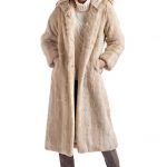 Women's Blonde Mink Full-Length Hooded Faux Fur Co