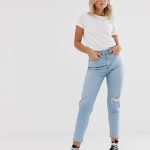 Levi's mom jeans in bleach wash | AS