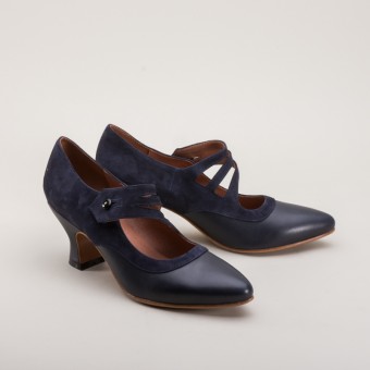 American Duchess : "Mae" Edwardian Shoes (Navy Blue)(1900-192