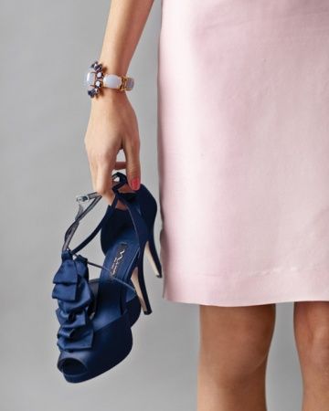 Wedding Colors: Pink Plus... | Blush wedding shoes, Navy blue .