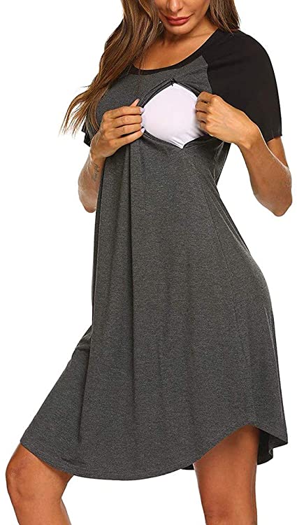 Amazon.com: Nursing Dresses for Women Short Sleeve Wrap O Neck .