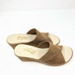 Onex Shoes | Gold Beige Wedge Sandals | Poshma