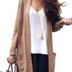 New Collection Basic Plain Long Sleeve Open Front Cardigan with .