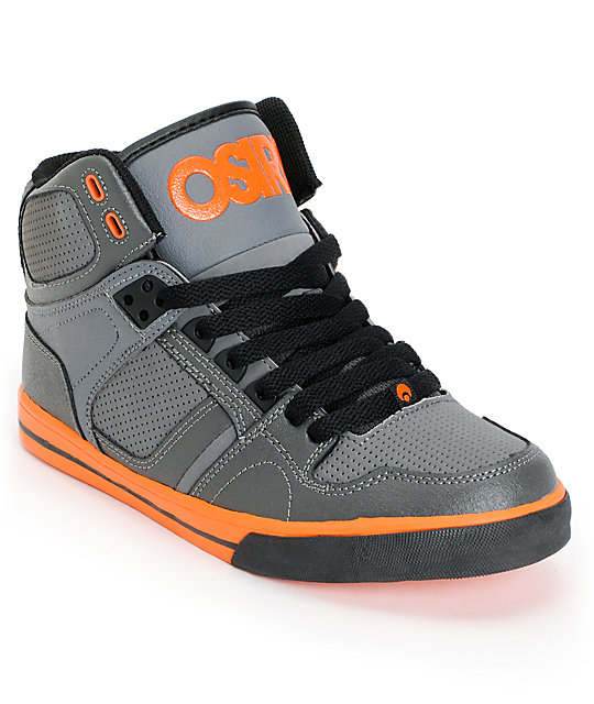 Osiris Kids NYC 83 Grey & Orange Skate Shoes | Zumi