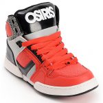 Osiris Kids NYC 83 Red, Grey & Black Skate Shoes | Zumi