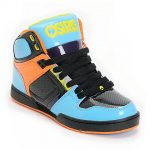 Osiris Kids NYC 83 Cyan, Black & Orange Skate Shoes | Zumi