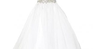 Amazon.com: SuMeiyue Girls' White Scoop Beaded Crystal Full Party .