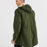 ASOS DESIGN parka jacket in khaki with detachable faux fur liner .