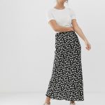 ASOS DESIGN Petite daisy print bias cut maxi skirt | AS