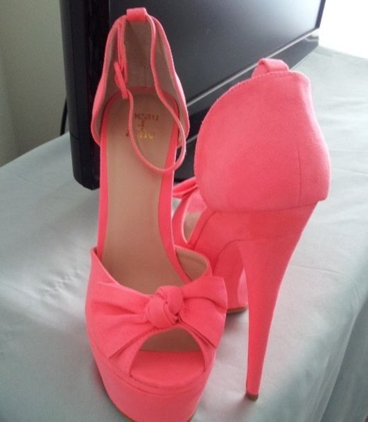 shoes, pink, beautiful, heels, summer, pumps, prom, coral, high .