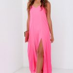 Hot Pink Dress - Maxi Dress - $48.