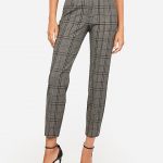 High Waisted Plaid Ankle Pant | Expre