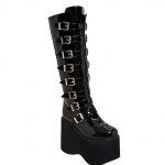 Patent Double Buckle Tall Platform Boo
