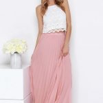 Blush Skirt - Pleated Skirt - Maxi Skirt - $64.