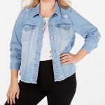 Style & Co Plus Size Destructed Jean Jacket, Created for Macy's .