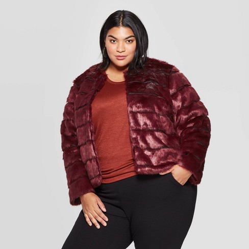 Women's Plus Size Faux Fur Jacket - Ava & Viv™ : Targ