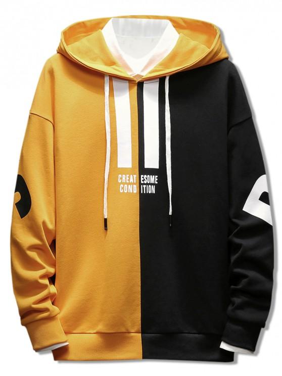 53% OFF] 2020 Contrast Color Letter Pullover Hoodie In BRIGHT .