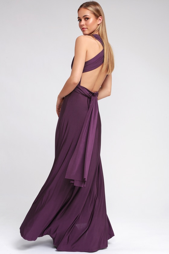Always Stunning Convertible Purple Maxi Dress | Purple cocktail .