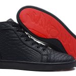louie vuitton black studded, red bottom sneakers | fashion Red .