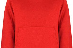 Amazon.com: Kids Girls Boys Sweatshirt Tops Plain Red Hooded .