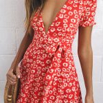 Flirty Red Floral Print Dress - Floral Mini Dress - Sundre