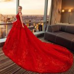 Luxury / Gorgeous Red Wedding Dresses 2018 Ball Gown .