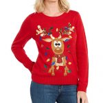Karen Scott Sequined Tangled Reindeer Sweater, Created For .