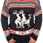 Festified Ugly Christmas Sweater - Reindeer Threesome Sweater at .