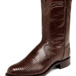 Justin 3114 Men's Exotic Roper Boot with Chocolate Lizard Foot and .