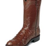 Justin 3105 Men's Exotic Roper Boot with Antique Brown Full Quill .