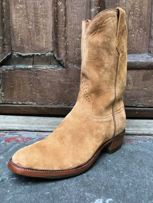 Tan Rough-Out Roper Boots - Space Cowboy Boots N