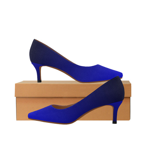 Royal Blue and Black Ombre Women's Pointed Toe Low Heel .