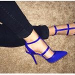 shoes, blue pumps, pointed toe, royal blue, high heel sandals .