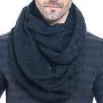 Men Knit Scarf Warm Winter Infinity Scarves E5031b (Black) at .