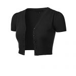 Women's Black Sweater with Short Sleeves: Amazon.c