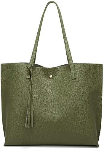 Amazon.com: Women's Soft Faux Leather Tote Shoulder Bag from .