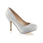 Fabulicious - Womens Silver Rhinestone Shoes Glitter Pumps Sparkly .