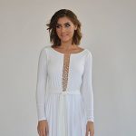 Amazon.com: Simple wedding dress floor length,Pearls at the top .