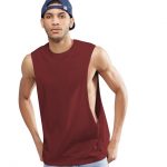 OA Fitness Men's Sleeveless Vest With Extreme Dropped Armhole Crew .